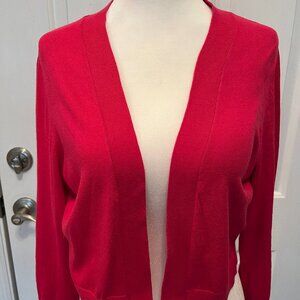 Talbots, pink, light weight, 3/4 sleeve shrug, size M